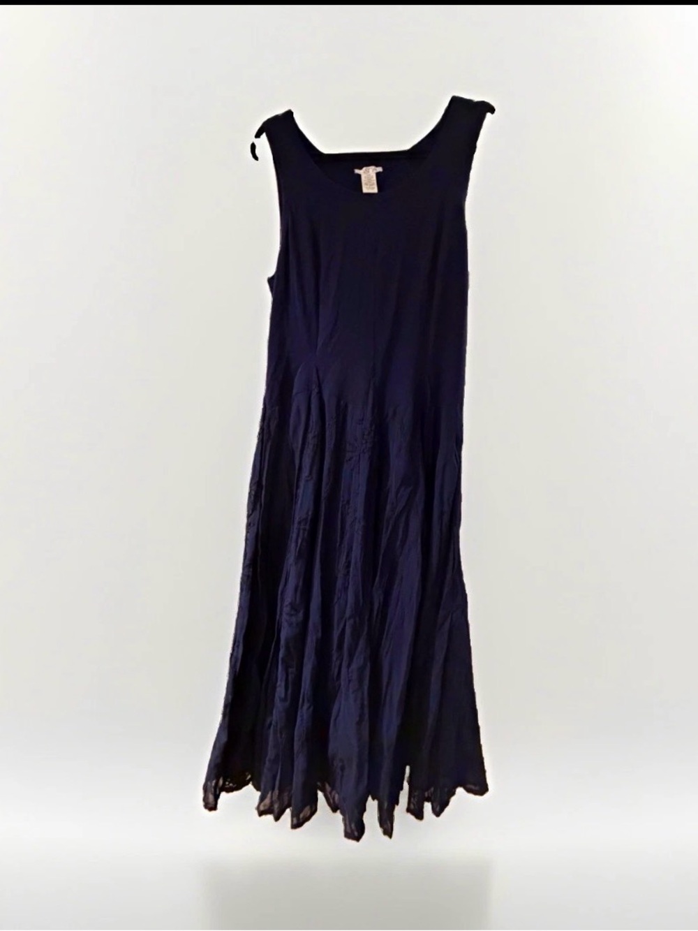 Women’s Sleeveless Navy Maxi Dress with Flowing Skirt